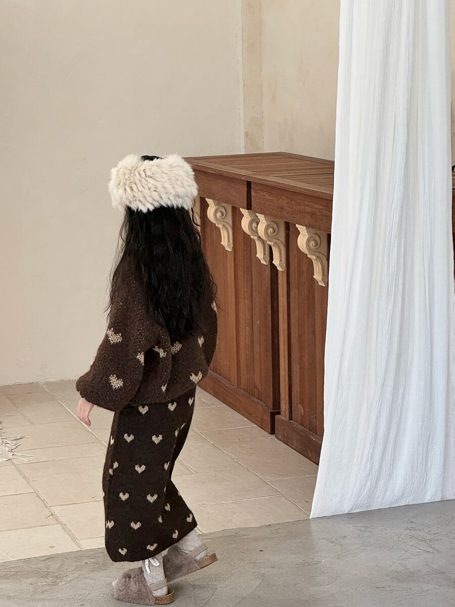 ハートニットロングスカート