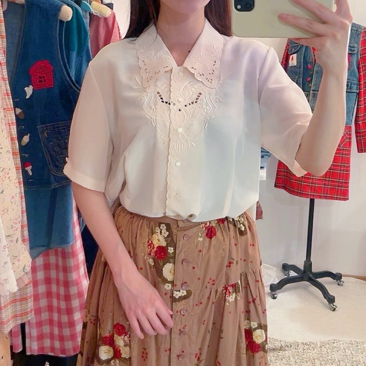 hidden heart pale pink blouse