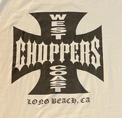 【WEST COAST CHOPPERS】 ウエストコーストチョッパーズ   アイアンクロスロゴTシャツ 白 XL
