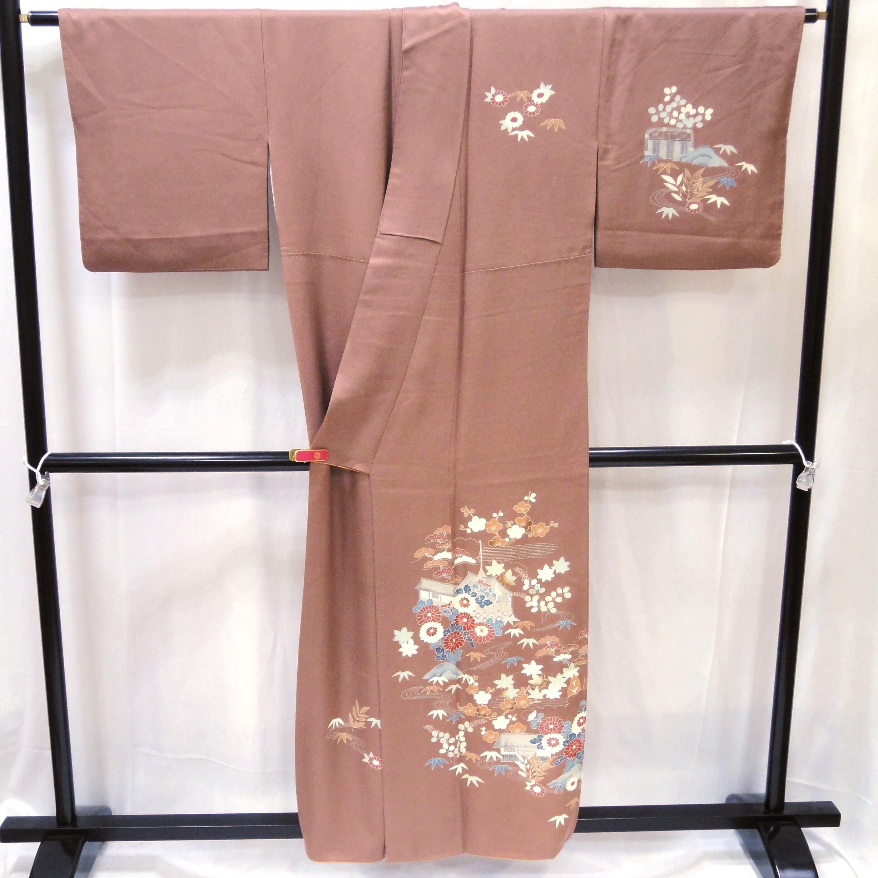 附下着物・付け下げ・松竹梅・菊・正絹・No.200701-0015・佐川急便80