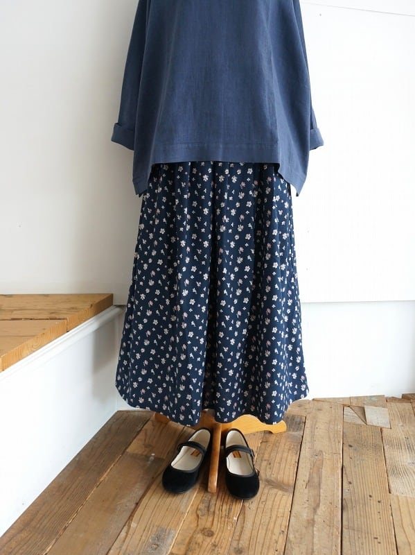 NATURAL LAUNDRY ナチュラルランドリー 花柄タックスカート | Fimpen+Nul