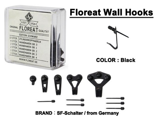 Floreat Wall Hooks (Black)フロリート社ウォールフック (ブラック) ドイツ製 フック 石膏ボード DETAIL