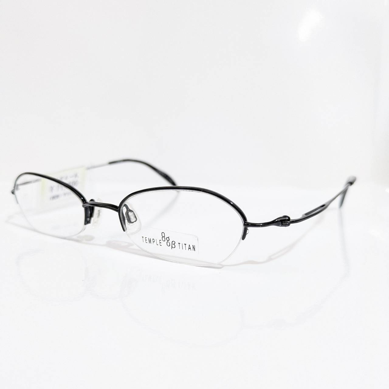 【eight G】オーバルナイロールフレーム ブラック