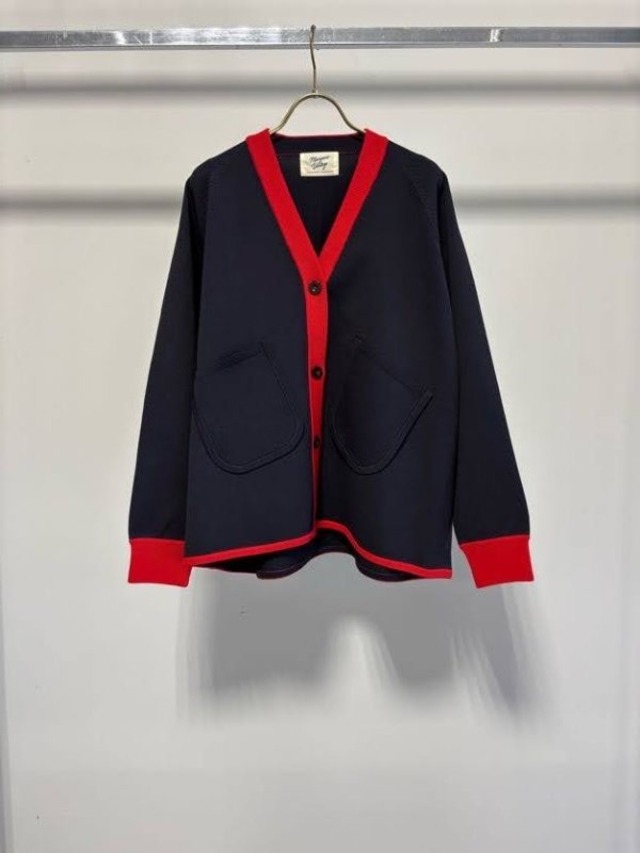 【1月頃入荷次第お届けのご予約】 MARGAUX VINTAGE/マルゴーヴィンテージ バイカラーVネックカーディガン MG KN - 27005 - S