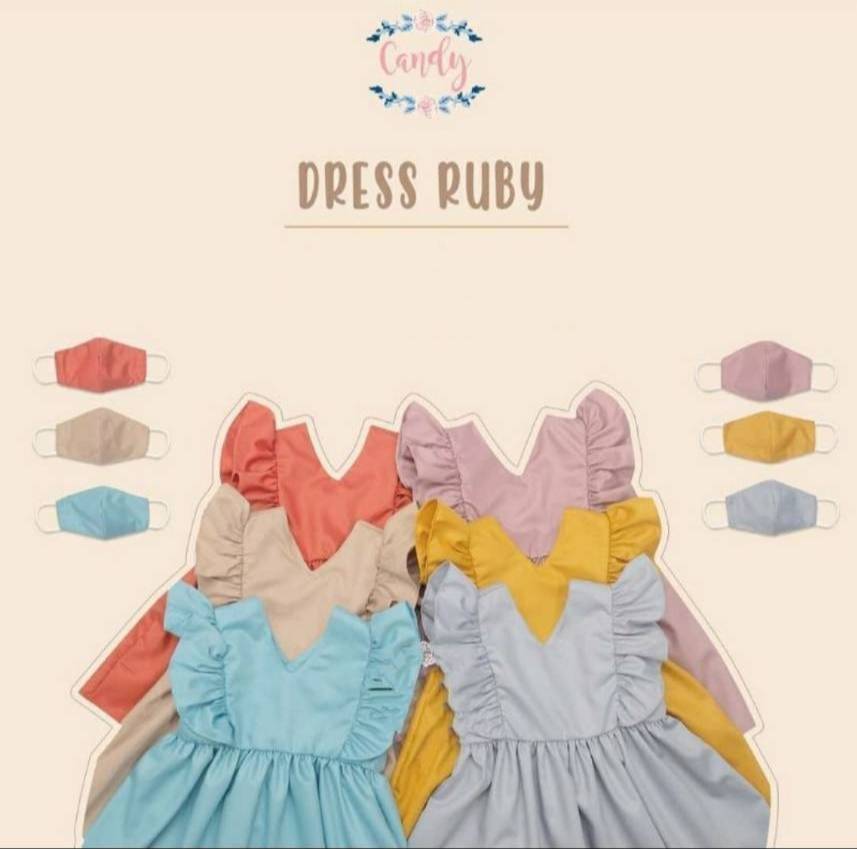 Candy/Ruby Dress １Y～3Y /マスク付きの大人可愛いデザインドレスRuby