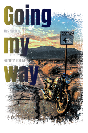 GOING MY WAY　Garment dye Hoodie White [T0022]