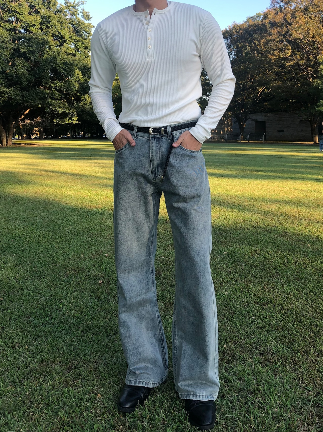 【MuscleFit】Ribbed Raglan Henley Neck Long Tee (5color) - 11
