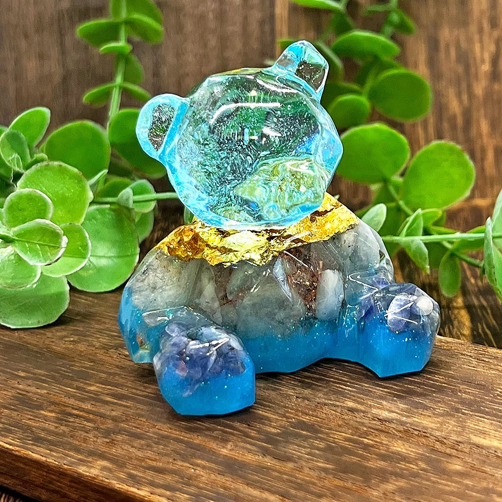 こぐまのオルゴナイト アクアマリン&カイヤナイト