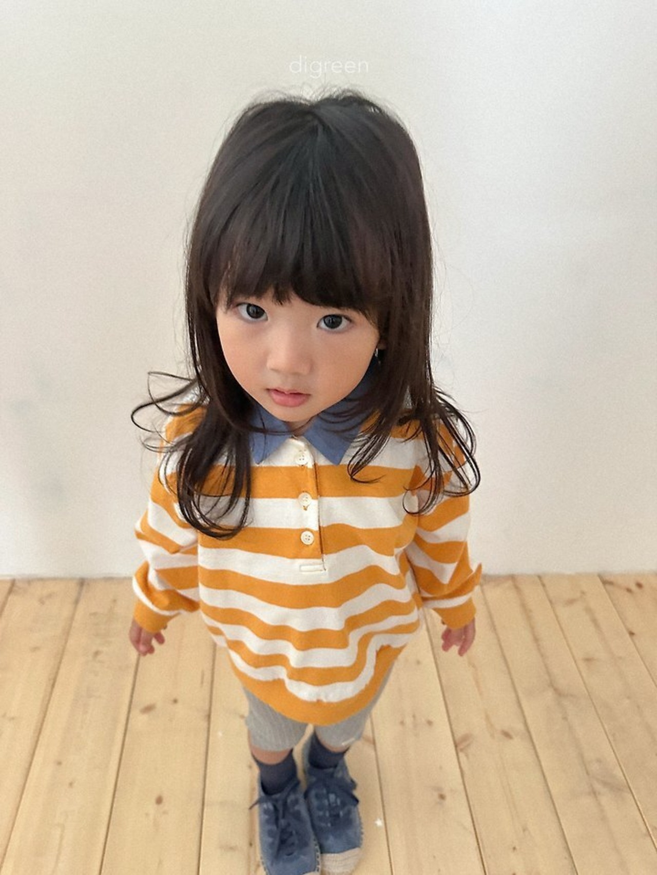 韓国子供服 / Digreen / 26Autumn / striped collar mtm / トレーナー *S~XXL*