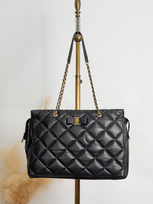 Salvatore Ferragamo サルヴァトーレ フェラガモ バックパック ブラウン ヴァラ レザー型押し vintage ヴィンテージ オールド 5t6wvc