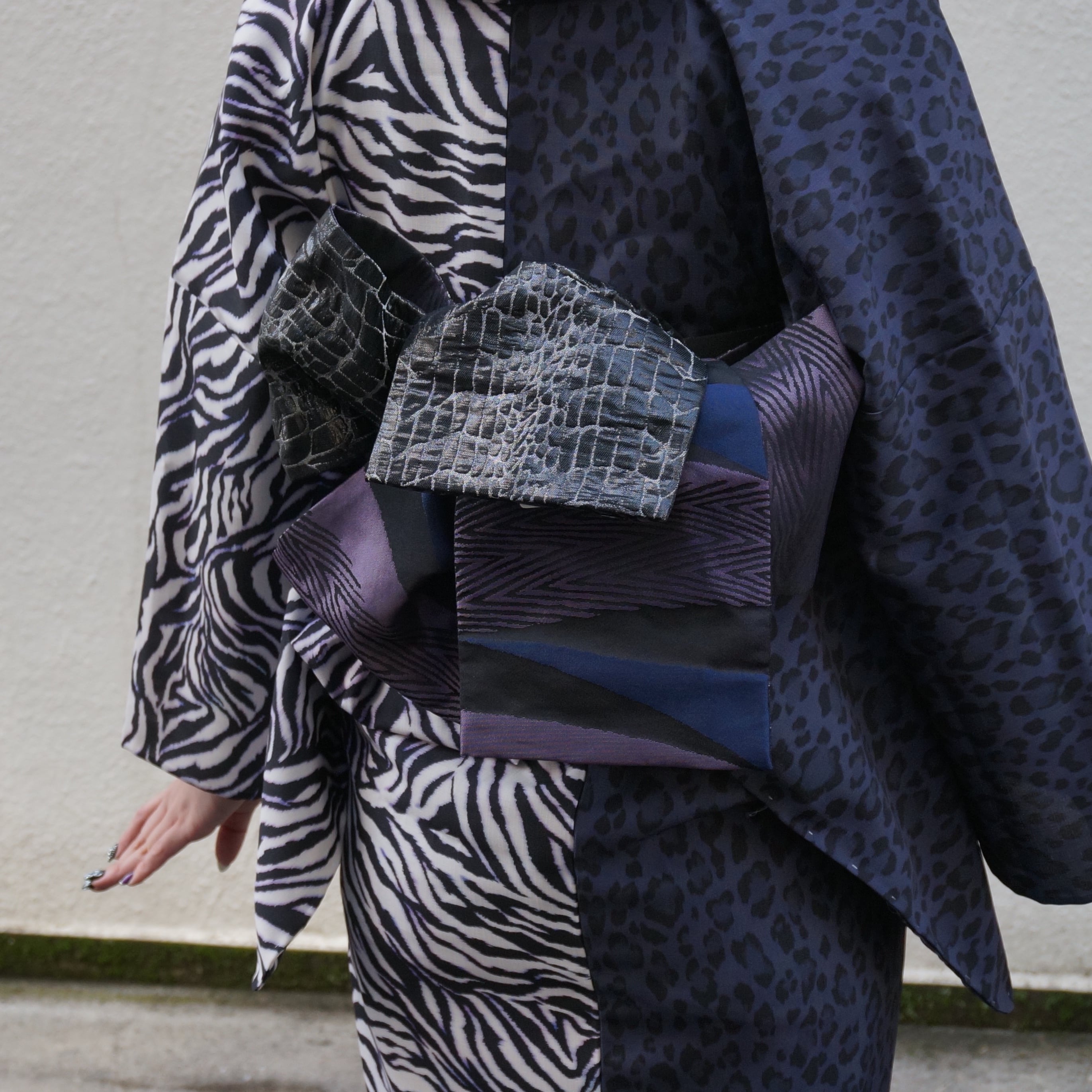 RumiRock半幅帯 「艶クロコ」ブラック [E620] | Rumi Rock Store