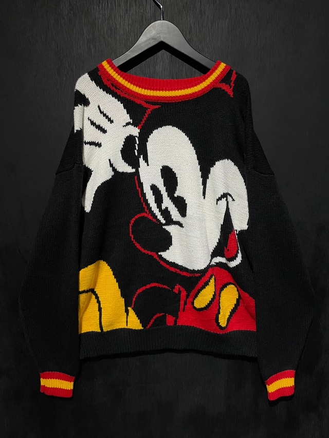 【WEAPONVINTAGE】Mickey Pattern Vintage Loose Pullover Knit