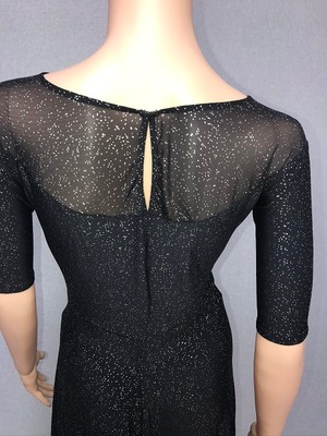 クリスアンクローバー　社交ダンス ドレス　ラテン　ブラック　L　LA-87　デモ・競技用ドレス　発表会　衣装　パーティドレス　ワンピース　舞台衣装