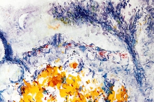 マルク・シャガール絵画「黄色い花束」作品証明書・展示用フック・限定375部エディション付複製画ジークレ