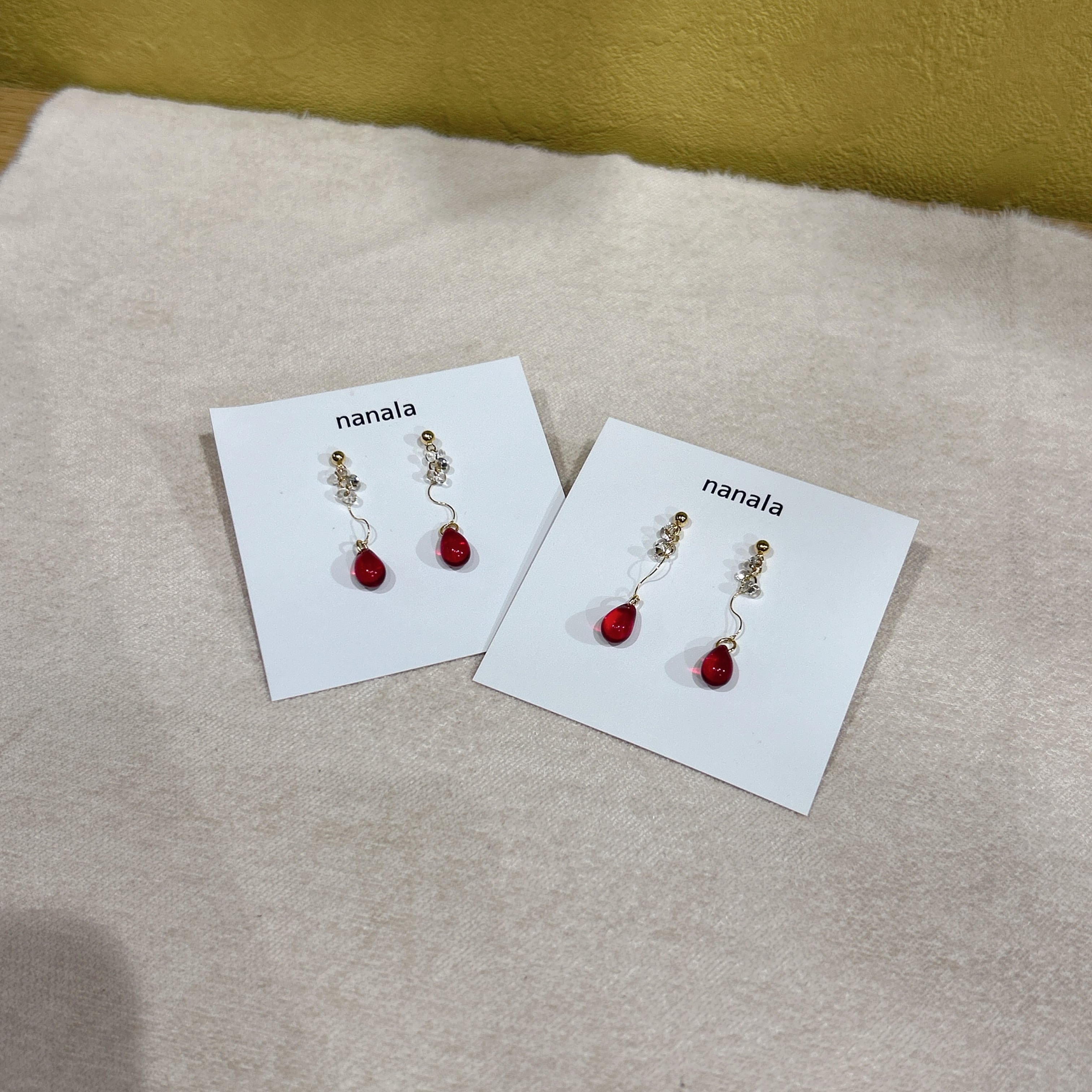 nanala 316L 赤ピアス (T-A36-12) | tete by okinawa