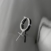 THIN HOOP [LARGE] with CROSS / シンフープピアス L ウィズクロス