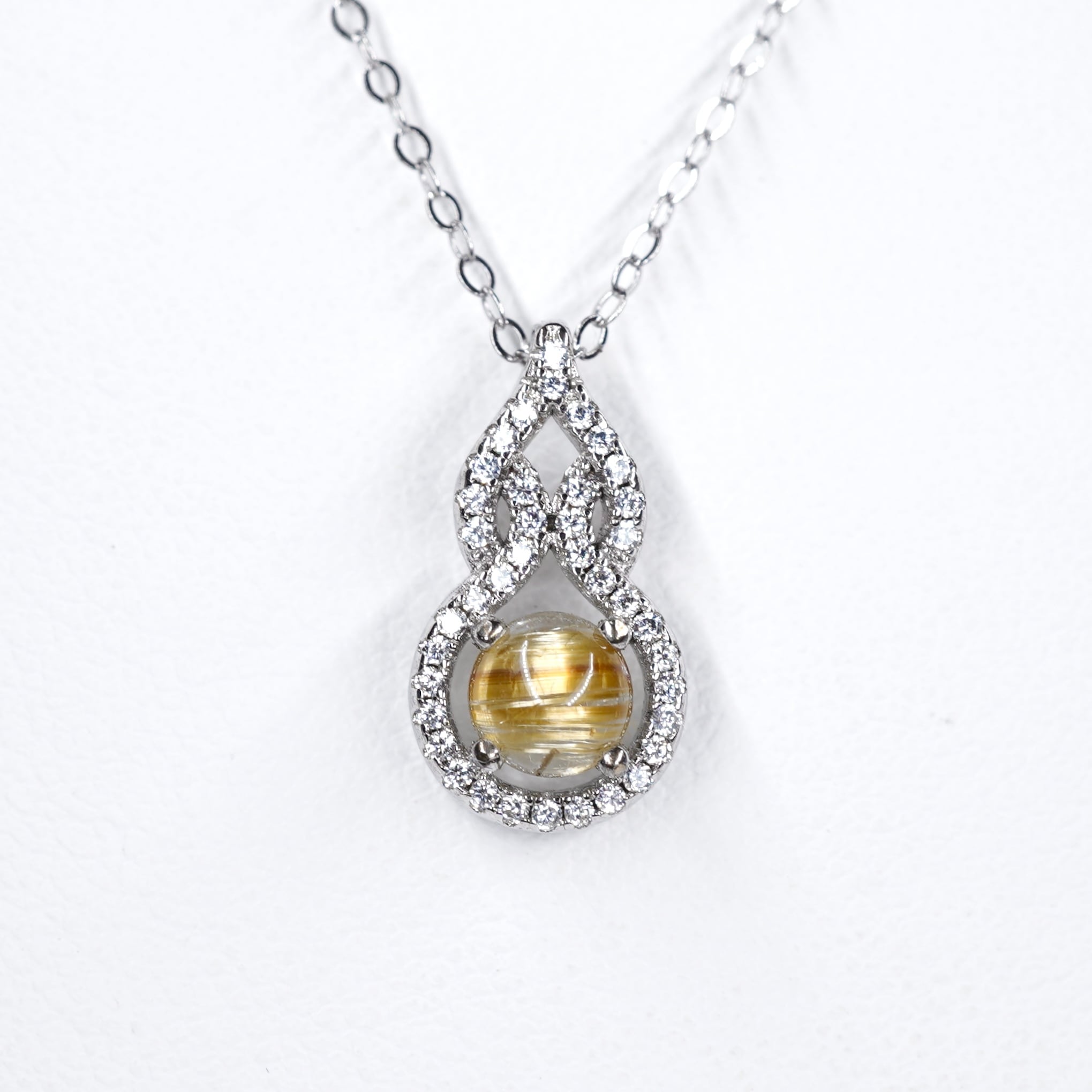 ペンダントトップのみ♦︎ルチルクォーツ♦︎WGカラー《0218》