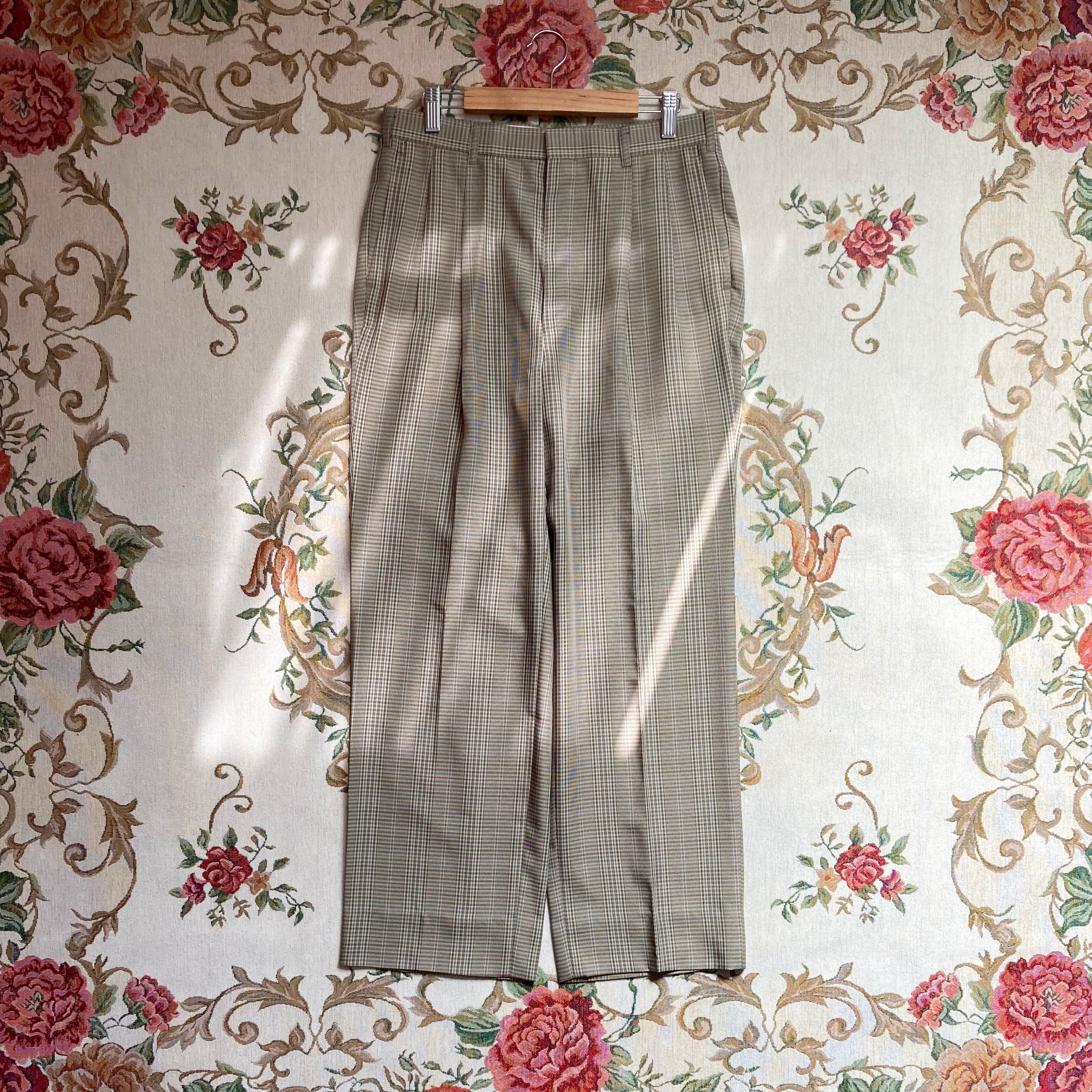 JAPAN vintage beige check pants