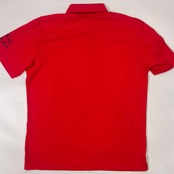 FILA GOLF フィラ ゴルフ トリコロール デコ 鹿の子 半袖 ポロシャツ M/レッド メンズ