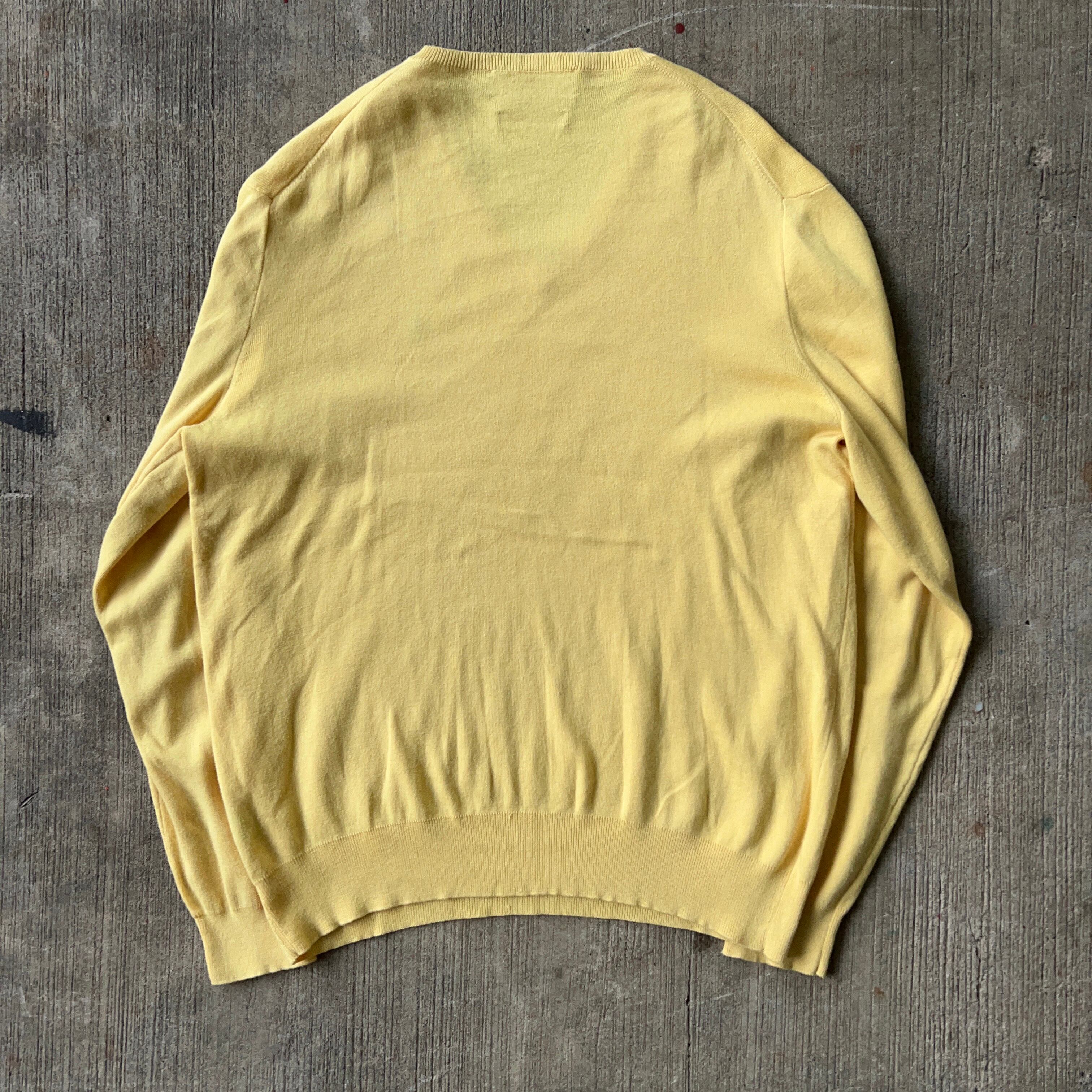 Polo by Ralph Lauren” V-neck PIMA COTTON Knit Sweater SIZE L ポロ 