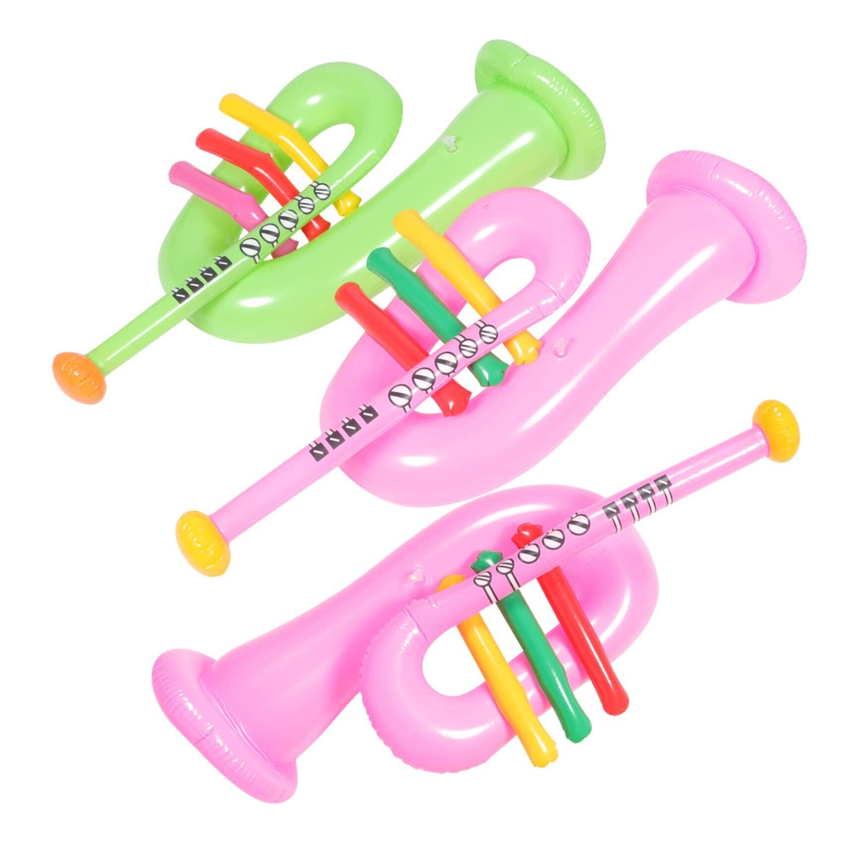 3個点 インフレータブル楽器 おもちゃのトランペットホーン と子供向け
