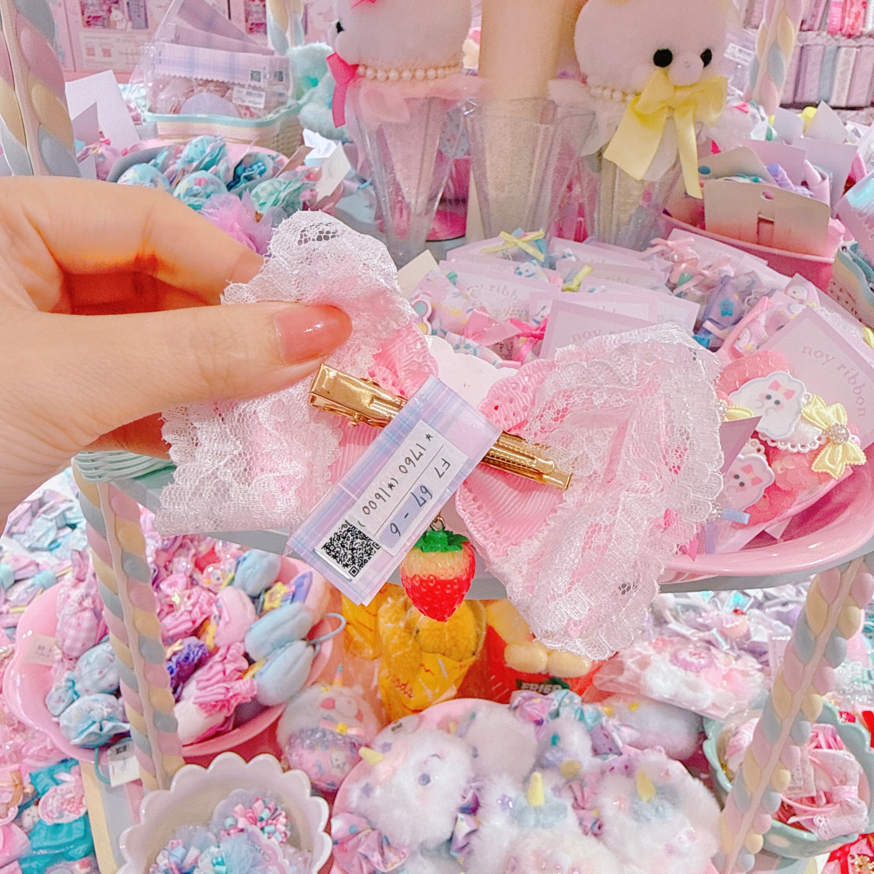 【F7】67-6レースリボンヘアクリップ