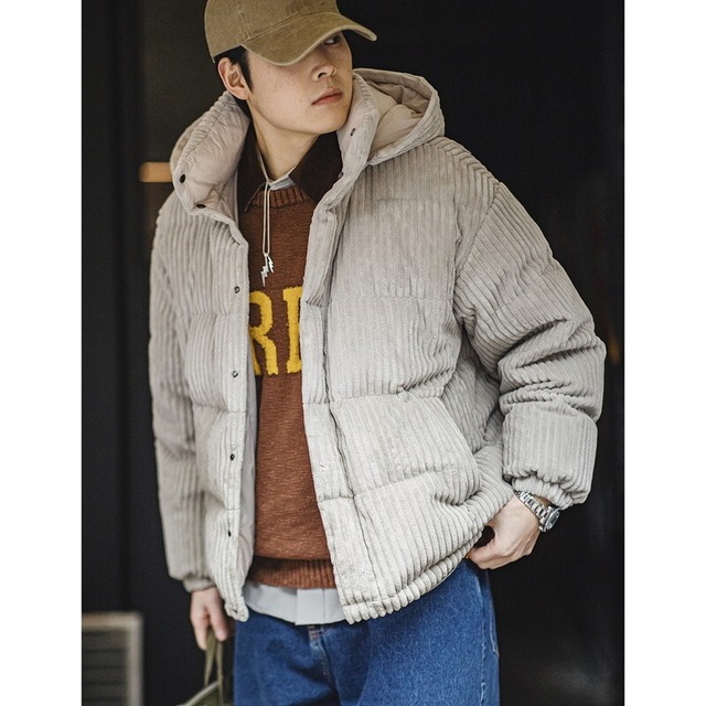 Corduroy Stand-Collar Down Jacket【G0925】