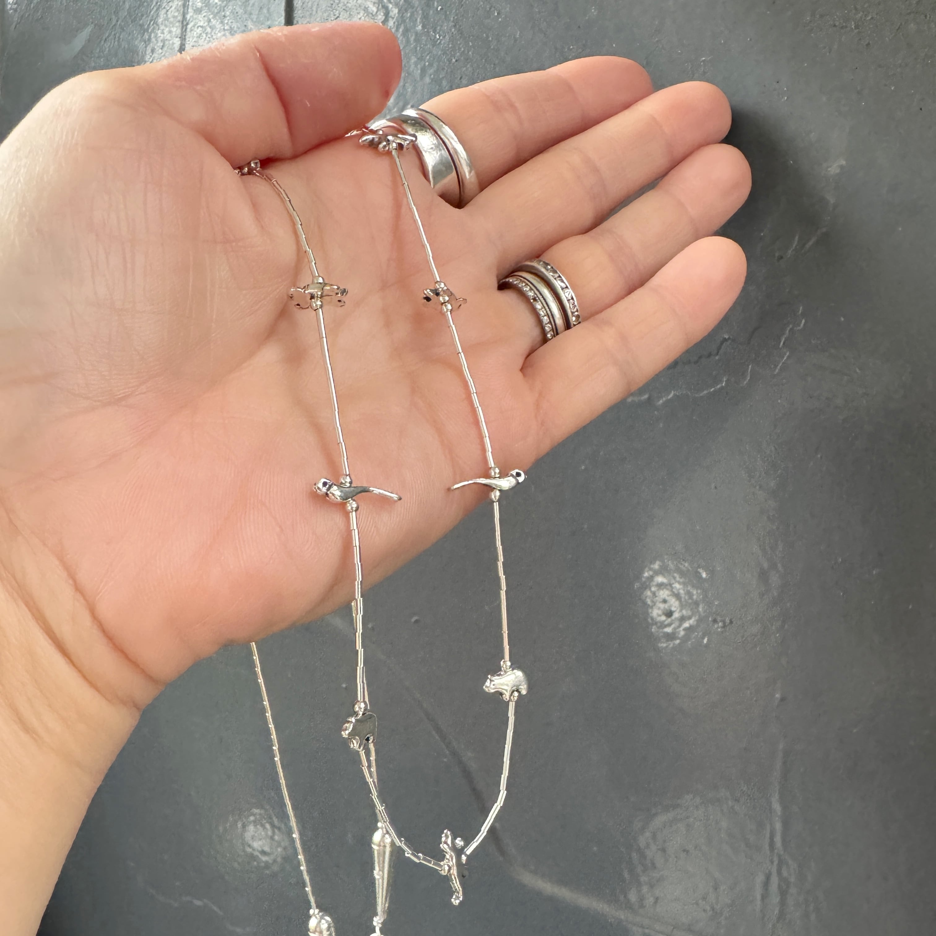 インディアンジュエリー フェティッシュネックレス オールシルバー スターリング インディアンジュエリー 注文 フェティッシュネックレス オール