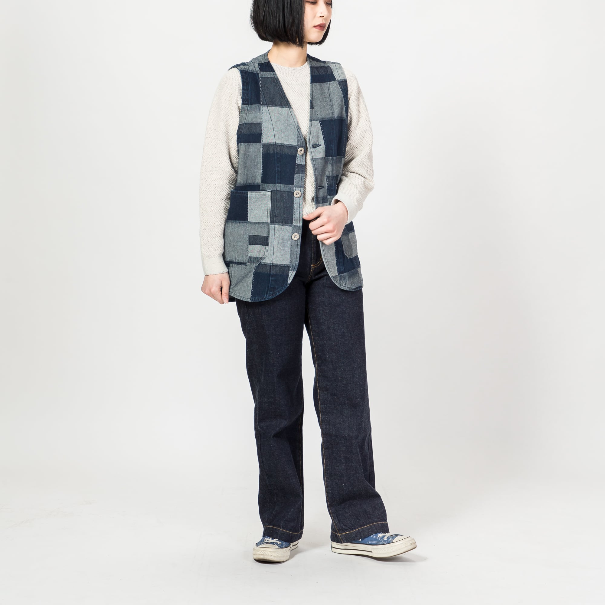 パッチワーク柄ベスト | EDGE OF LINE|ONLINE STORE powered by BASE パッチワーク柄ベスト | EDGE OF LINE|ONLINE STORE powered by BASE