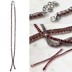 vintage silver Garnet necklace