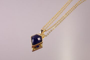 宝石質 スキャポライト ペンダント ネックレス ステンレス 