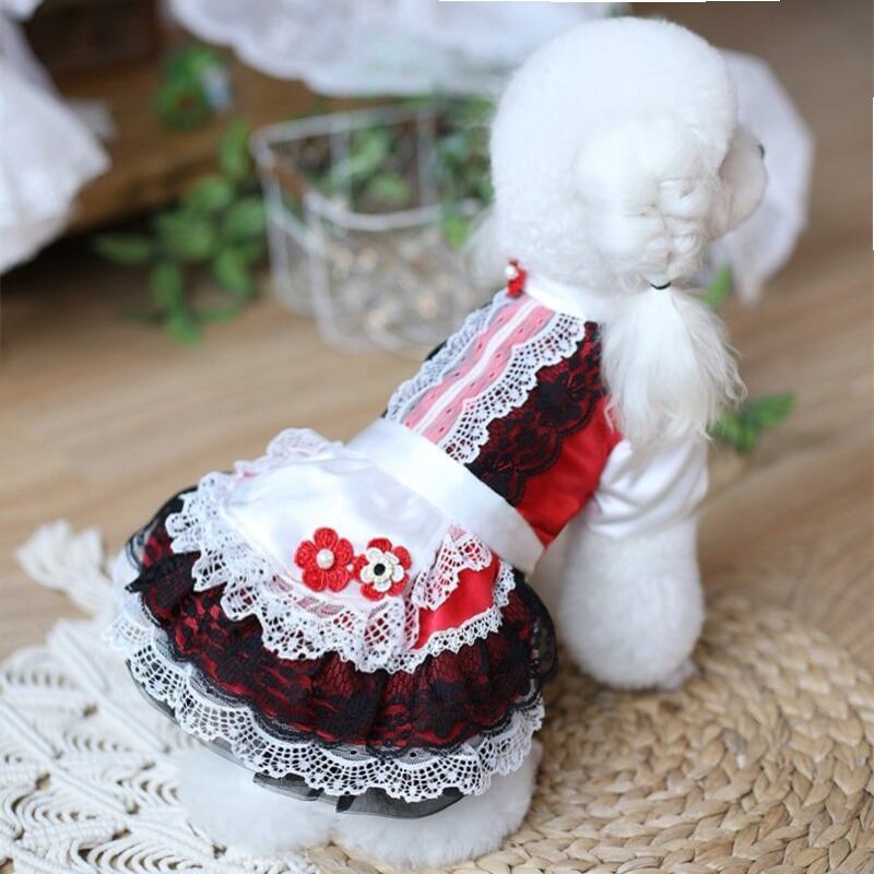 大型犬もOK 童話に出てくる少女のようなワンピース