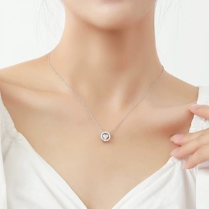 ペンダント おしゃれ キラキラ ハート シルバー ネックレス