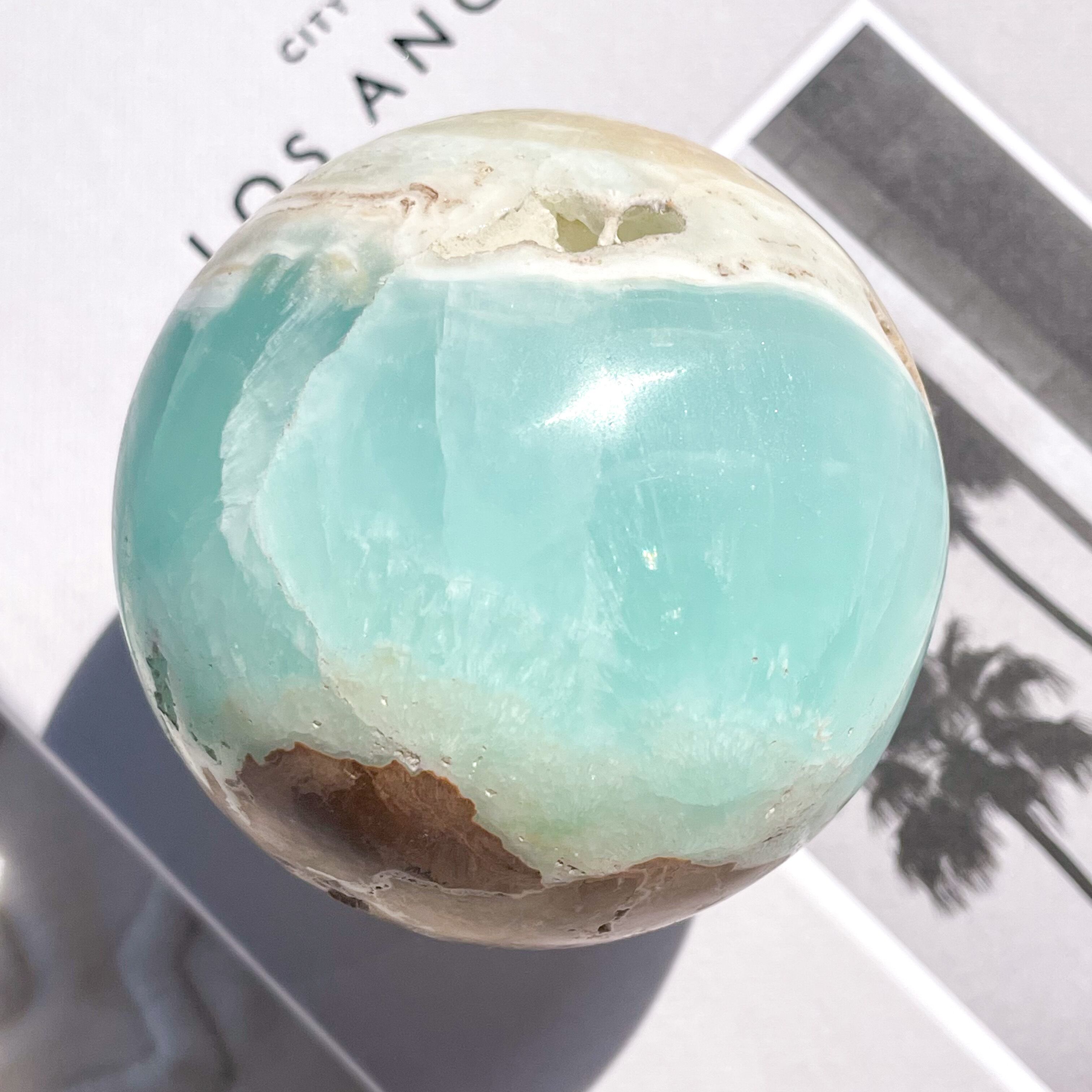 High Quality Caribbean Blue Calcite Sphere 7 ✧ カリビアンブルー