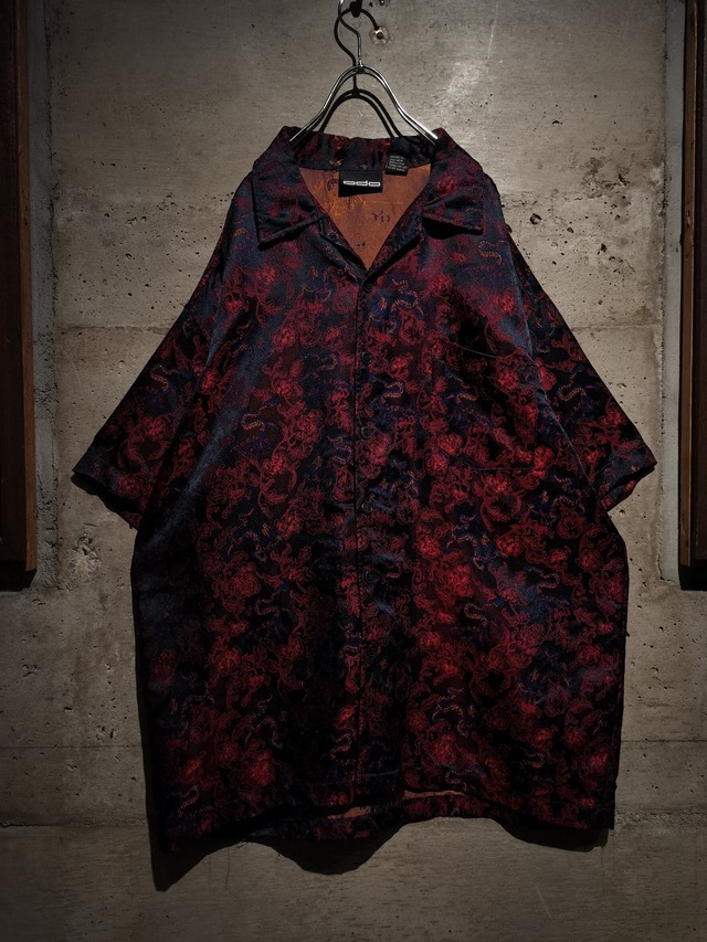 【Caka】Flowers Pattern Jacquard S/S Shirt