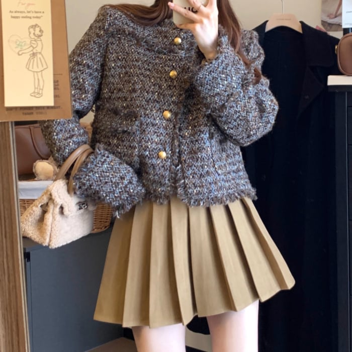 フリンジマルチカラーツイードジャケット ・64483 | sucrier  