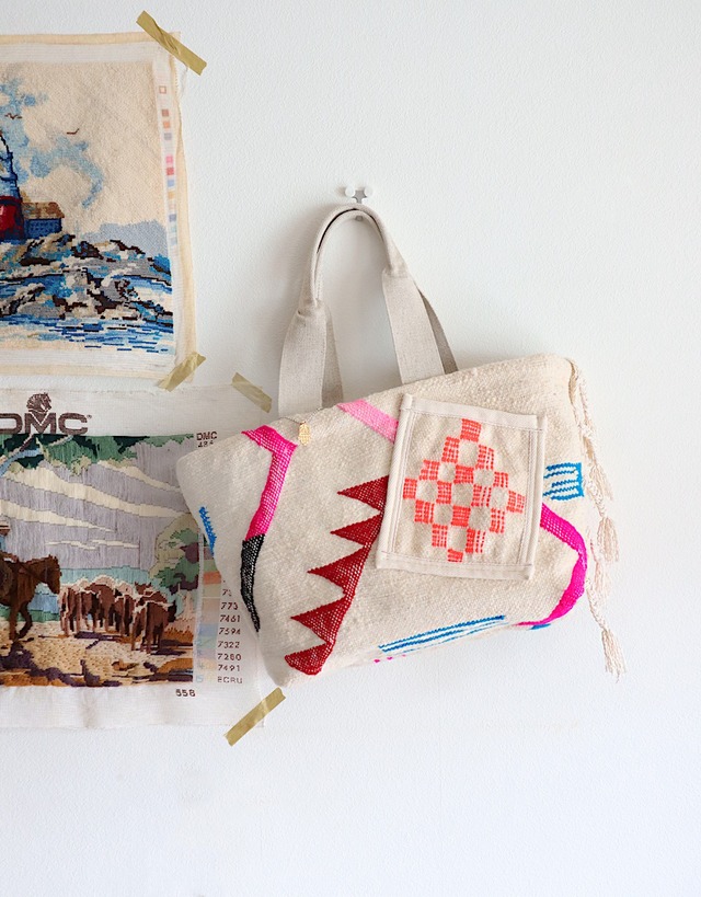 ＊モロッコオールドラグのメモリートート|時を重ねたラグバック＊