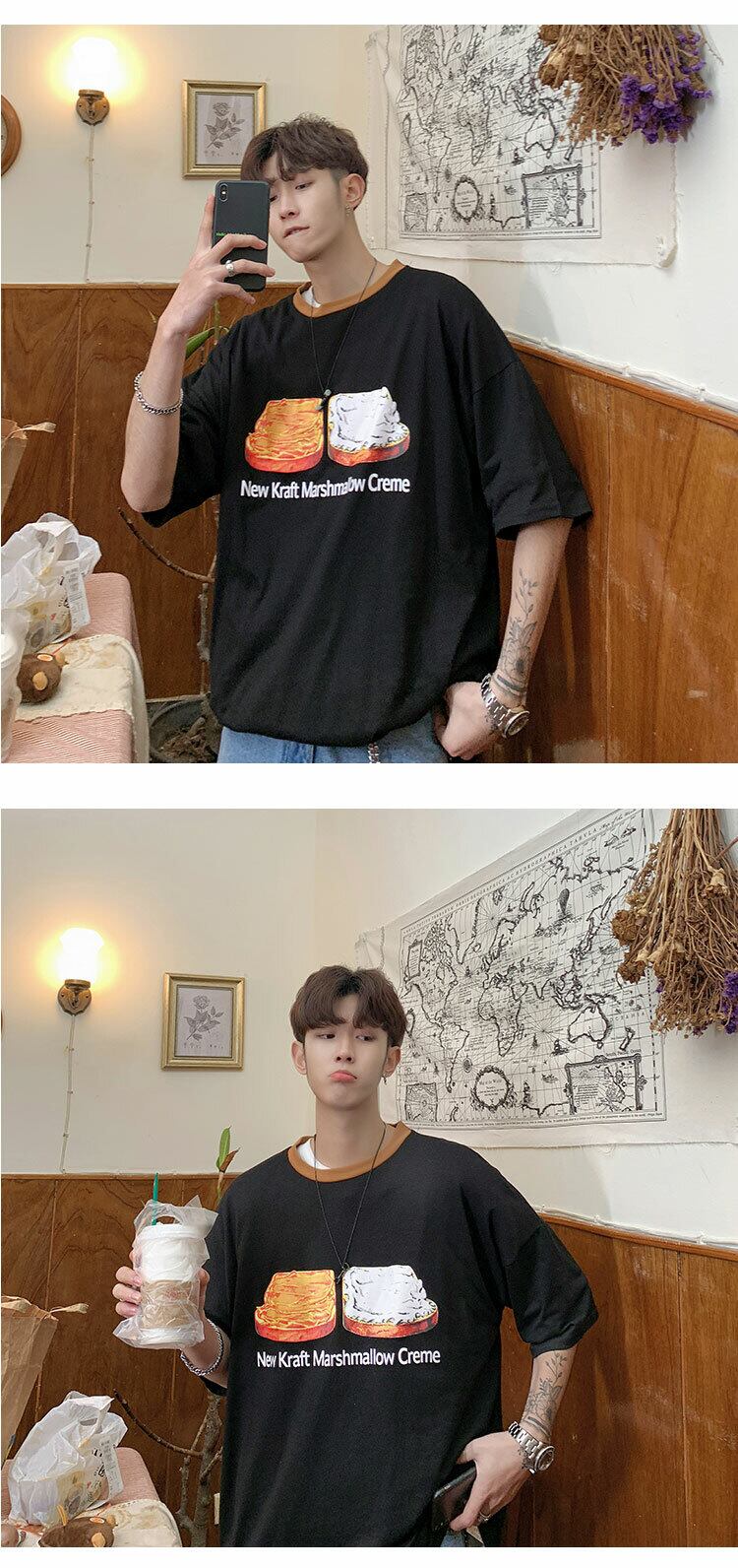 全2色 Tシャツ カットソー プリント カジュアル シンプル