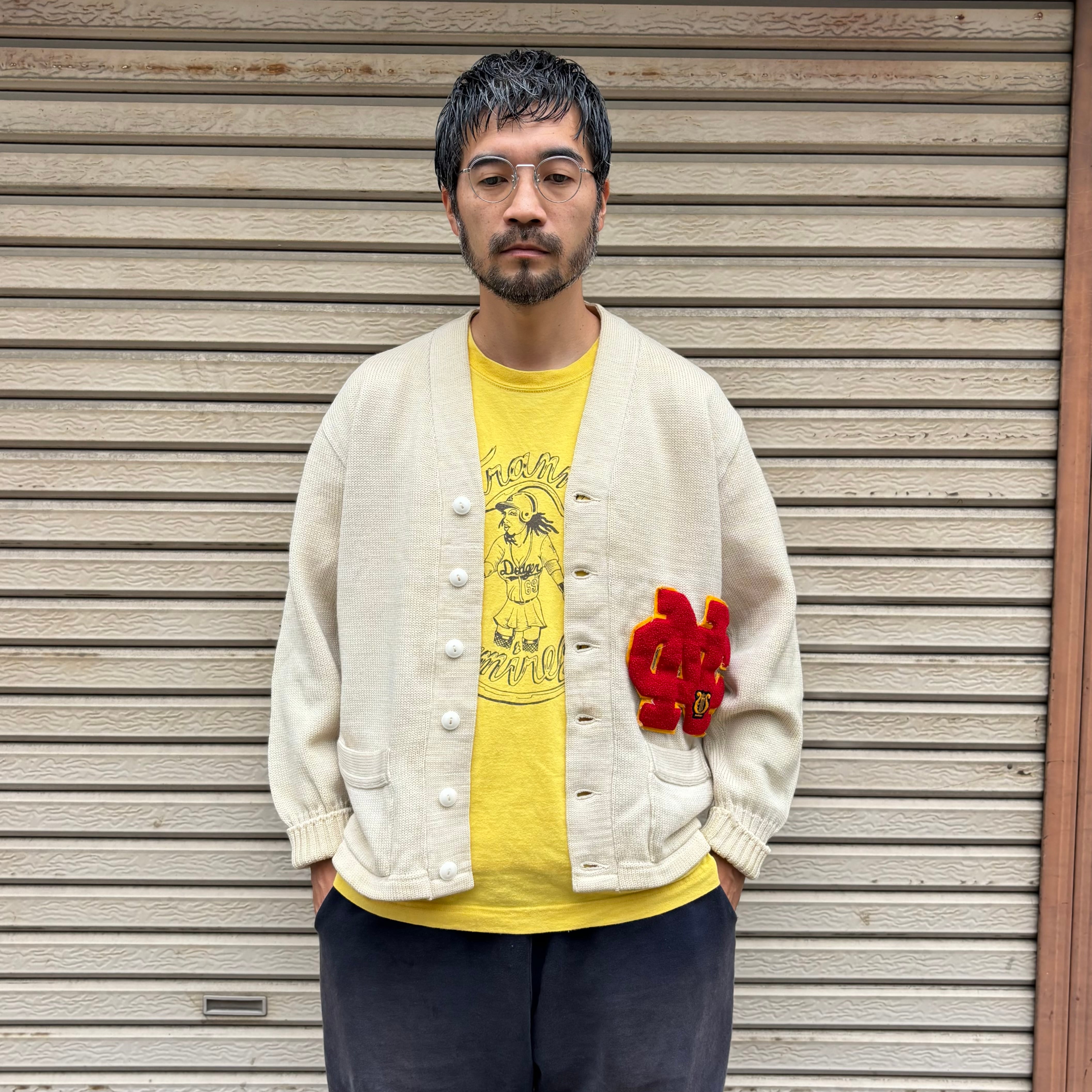 50-60's Campus Lettered Cardigan 42 / キャンパス レタード