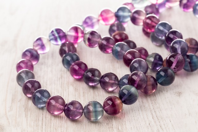 ◆ランダム◆バイカラーフローライト 10.5mmブレスレット