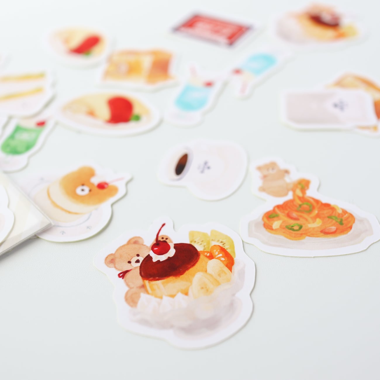 くまのレトロカフェフレークシール | teplopolka｜くまのほっこり