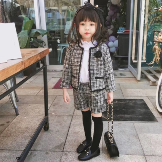 【大人顔負け☆ジャケット ショートパンツ セットアップ】スーツ セットアップ 子供服 キッズファッション 女の子 2点セット 上下セット ジャケット パンツ ボトムス ショートパンツ フォーマル キッズサイズ 七五三 発表会 結婚式 普段着 入園入学 90 100 110 120 130 卒園卒業 送料無料