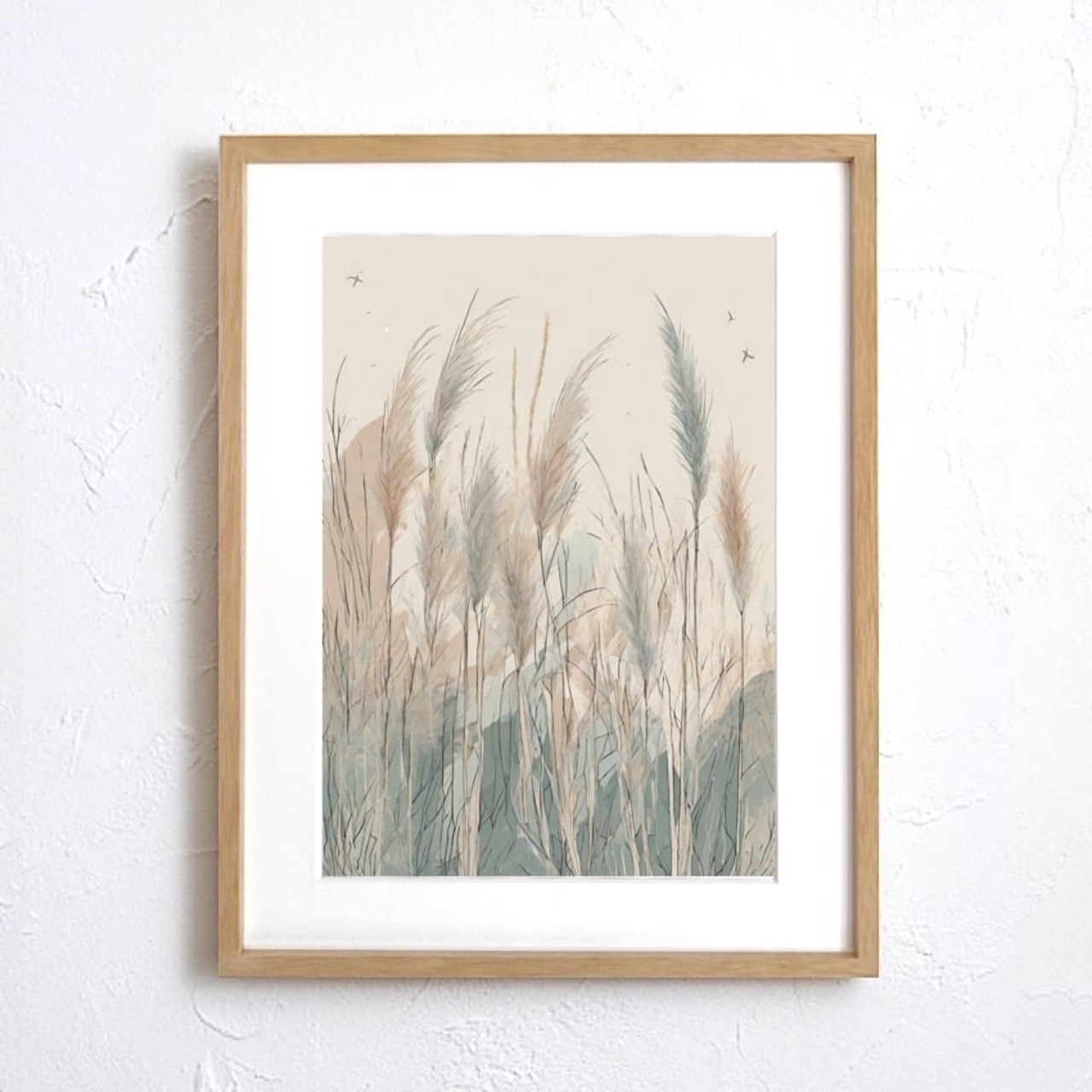 plume grass|ススキの柔らかな佇まいを描いた北欧ボタニカルアートポスター|くすみ色が映えるナチュラルモダンインテリアにA3ポスター