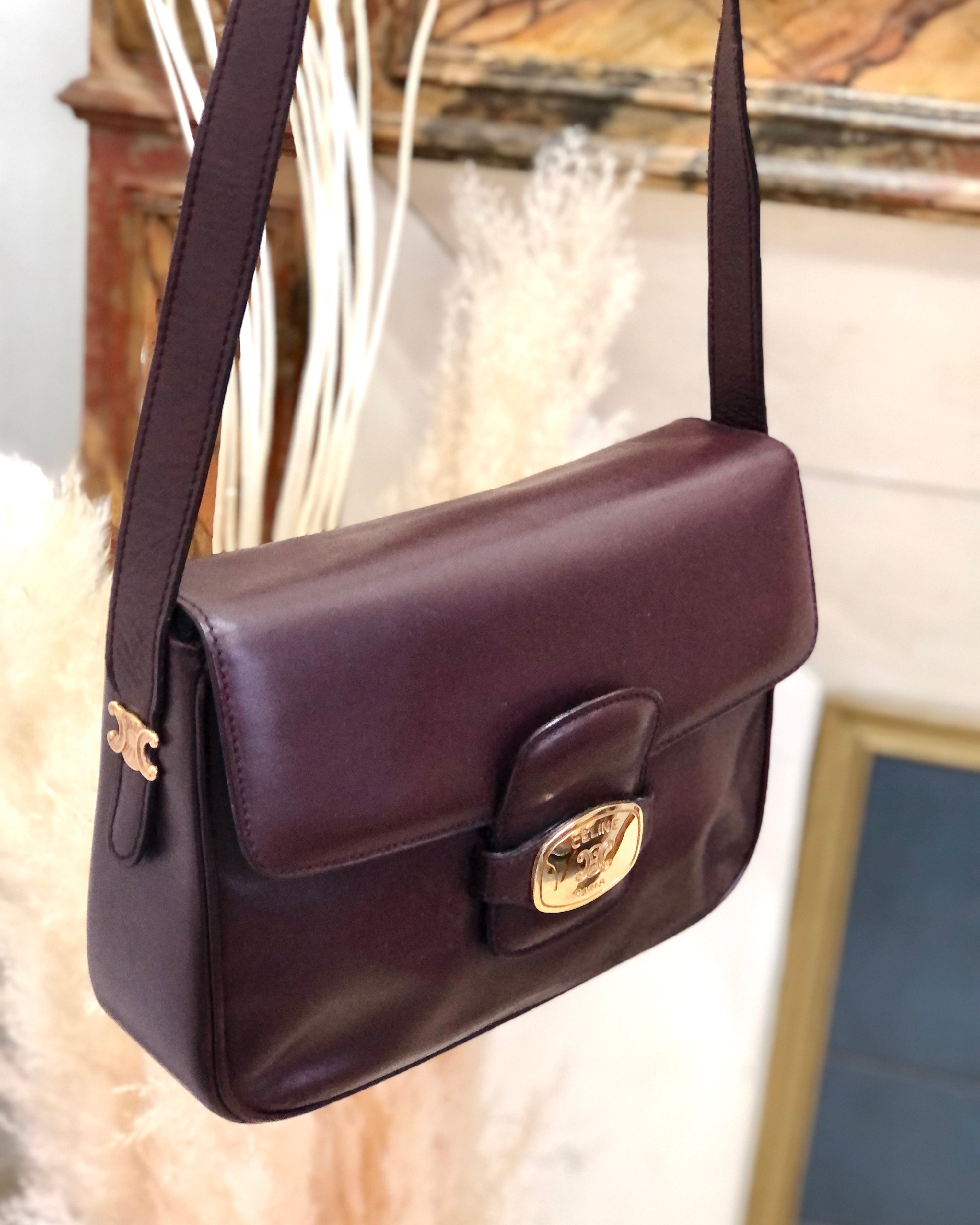 CELINE セリーヌ ブラゾンプレート サイドブラゾン トリオンフ レザー