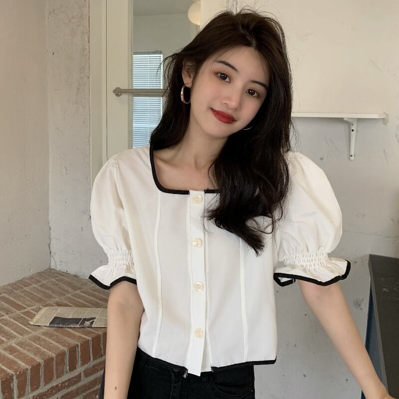 シャツ トップス サマー薄手ホワイトショート 夏物 1号婦人46919003818