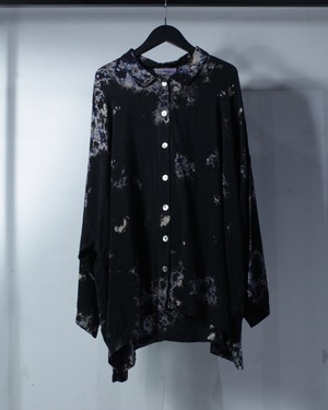 【Caka BLACK】Bleached Design Vintage Loose L/S Shirt