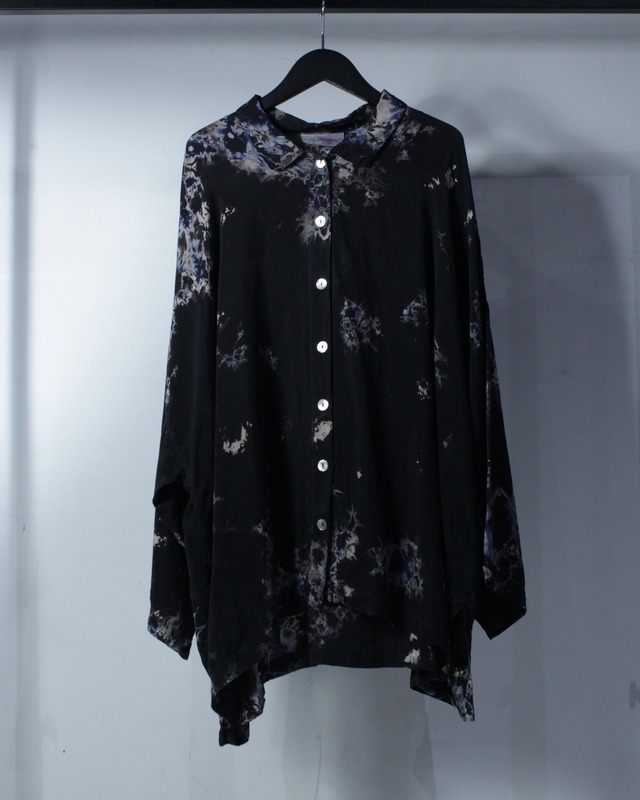 【Caka BLACK】Bleached Design Vintage Loose L/S Shirt