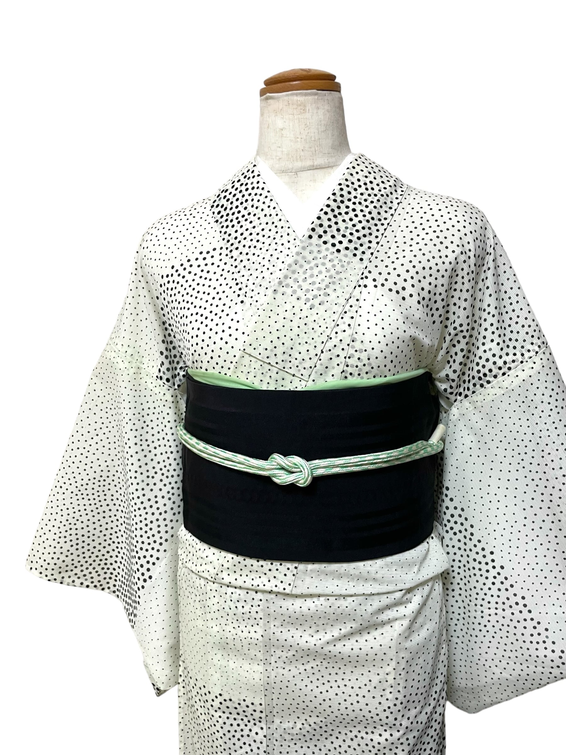 和服】セミアンティーク絽訪問着 あざみ水玉 無し