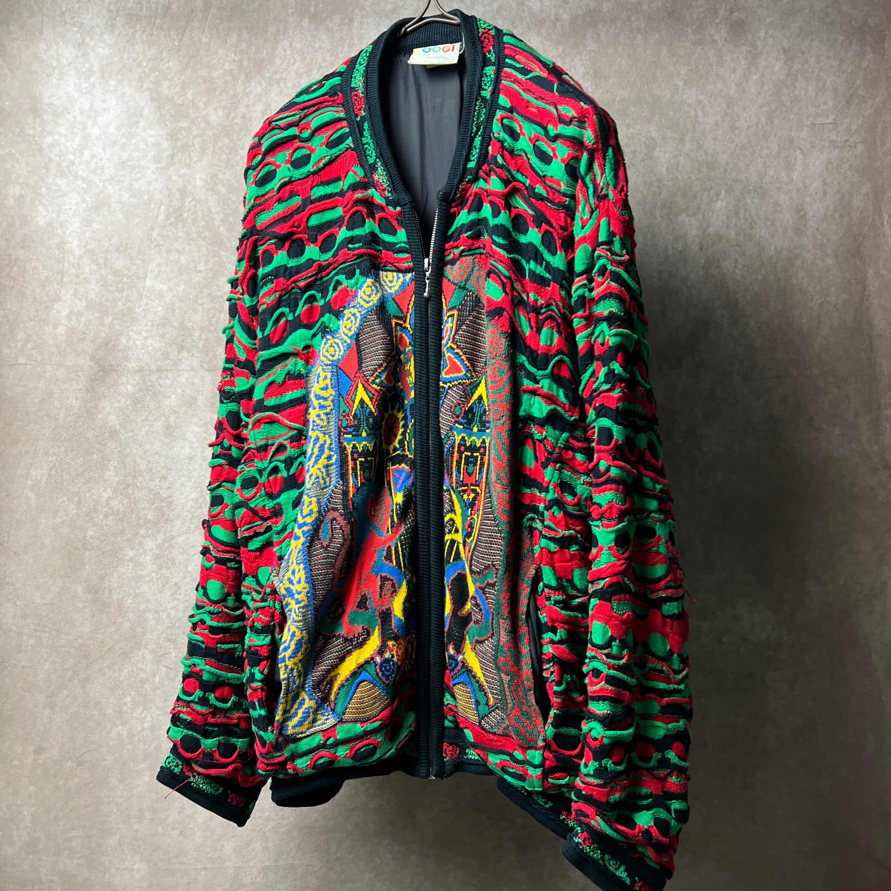 90's COOGI 3D KNIT ZIP JACKET 90年代 クージー 3Dニットジャケット