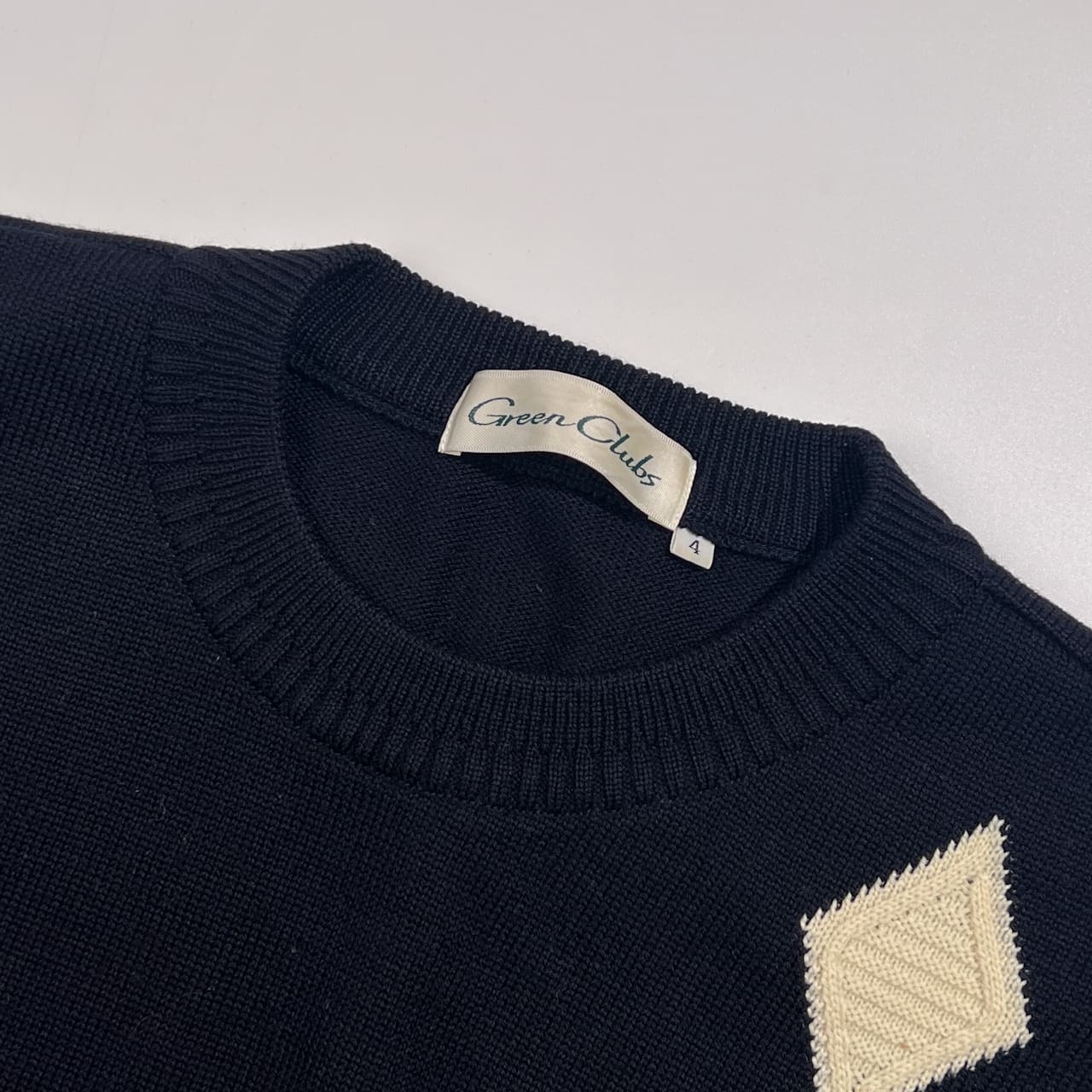 Green Clubs グリーンクラブ アーガイル柄 ウール ニット セーター 4/ネイビー系 メンズ  ゴルフ